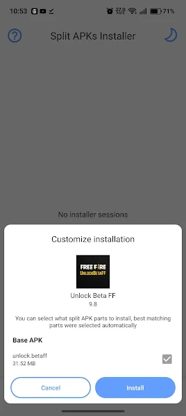 Unlock Beta FF home screen